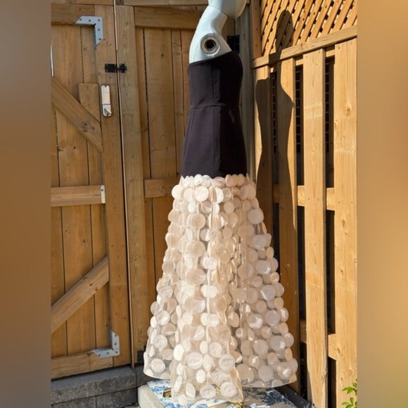 🆕 BRONX & BANCO 🧿 NWOT Harper Strapless Beige and Black Gown, Sz M US 6 - Picture 7 of 15